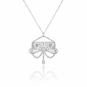 Platinum Belle poque Diamond Pendant C.1910